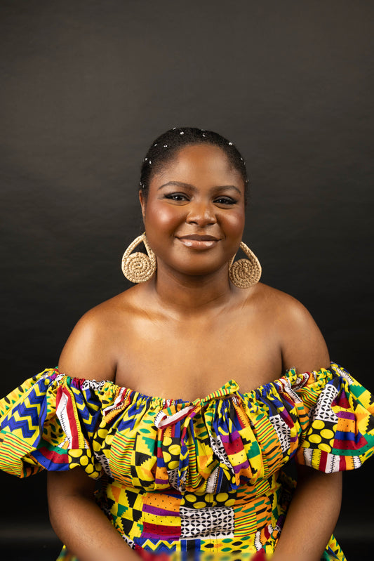 Cream Raffia Swirl Earrings