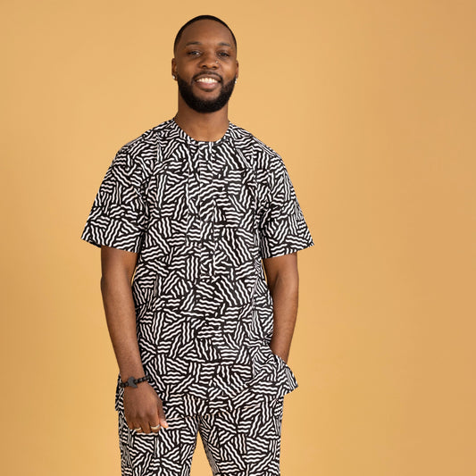 Monochrome Kaftan Top