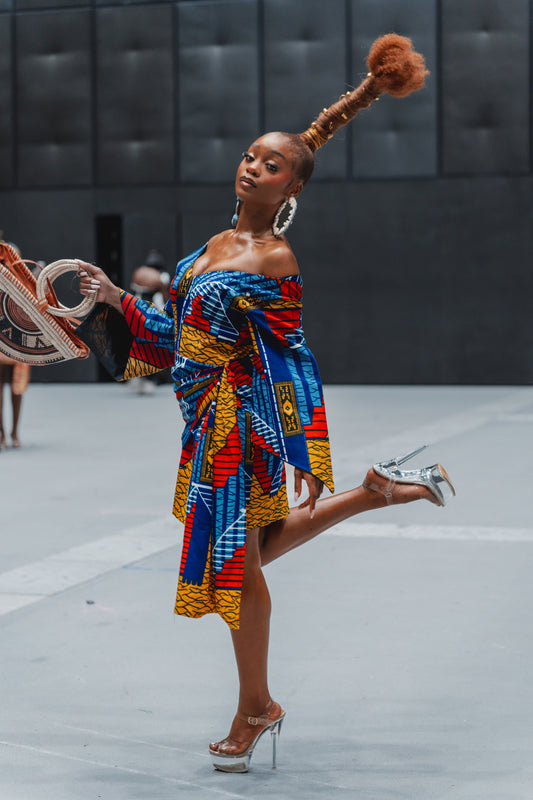 Chi Chi African Print Drape Dress