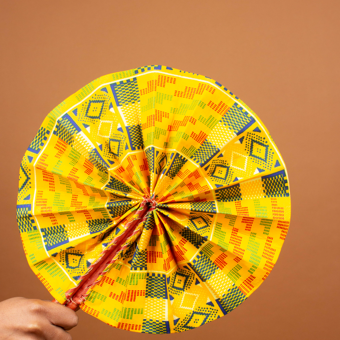 Adwoa African Print Leather Bound Fan