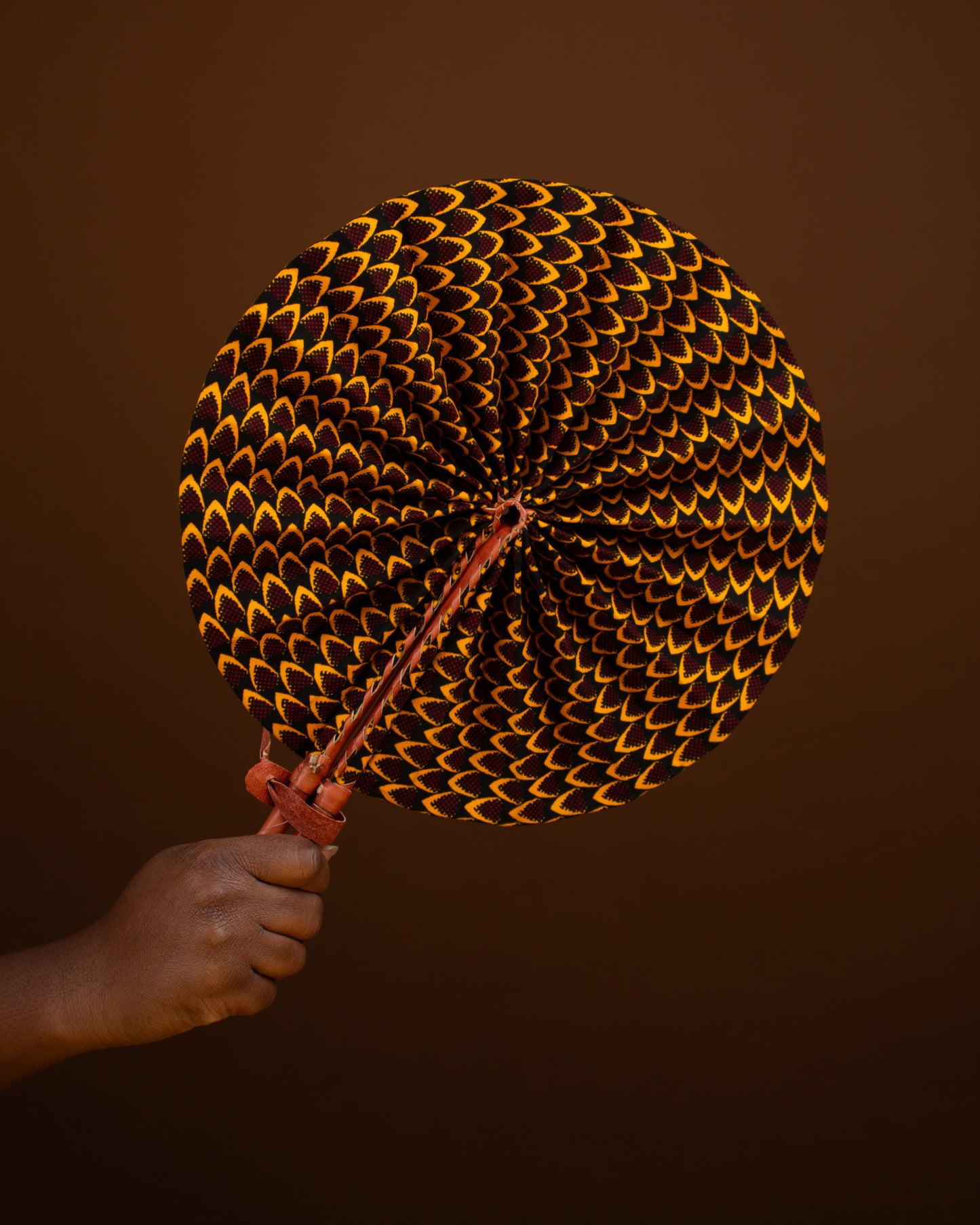 Vero African Print Leather Bound Fan