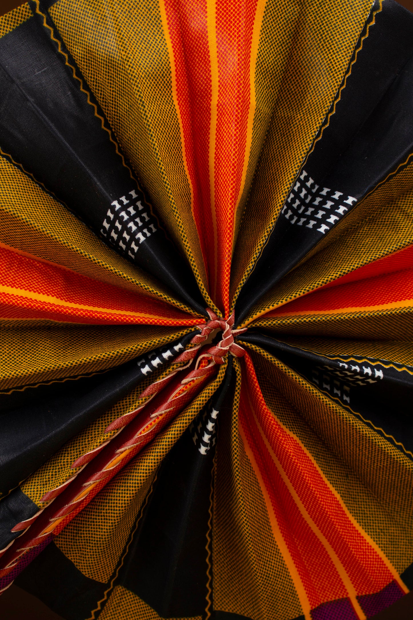 Esi African Print Leather Bound Fan