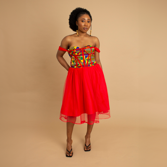 Maame Kente Corset Dress