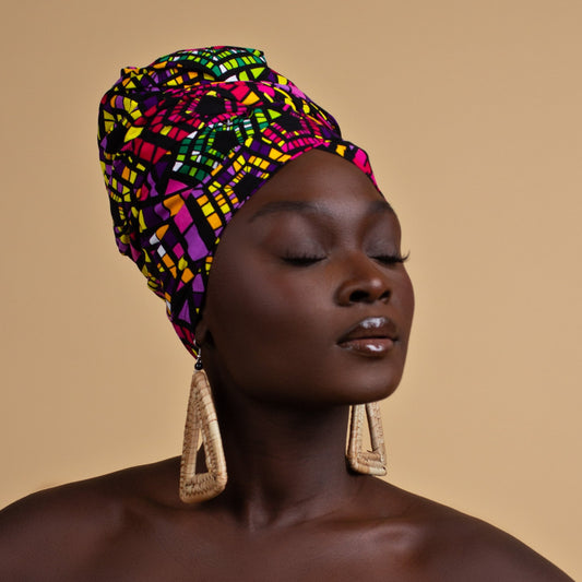 Cream Raffia Triangle Earrings