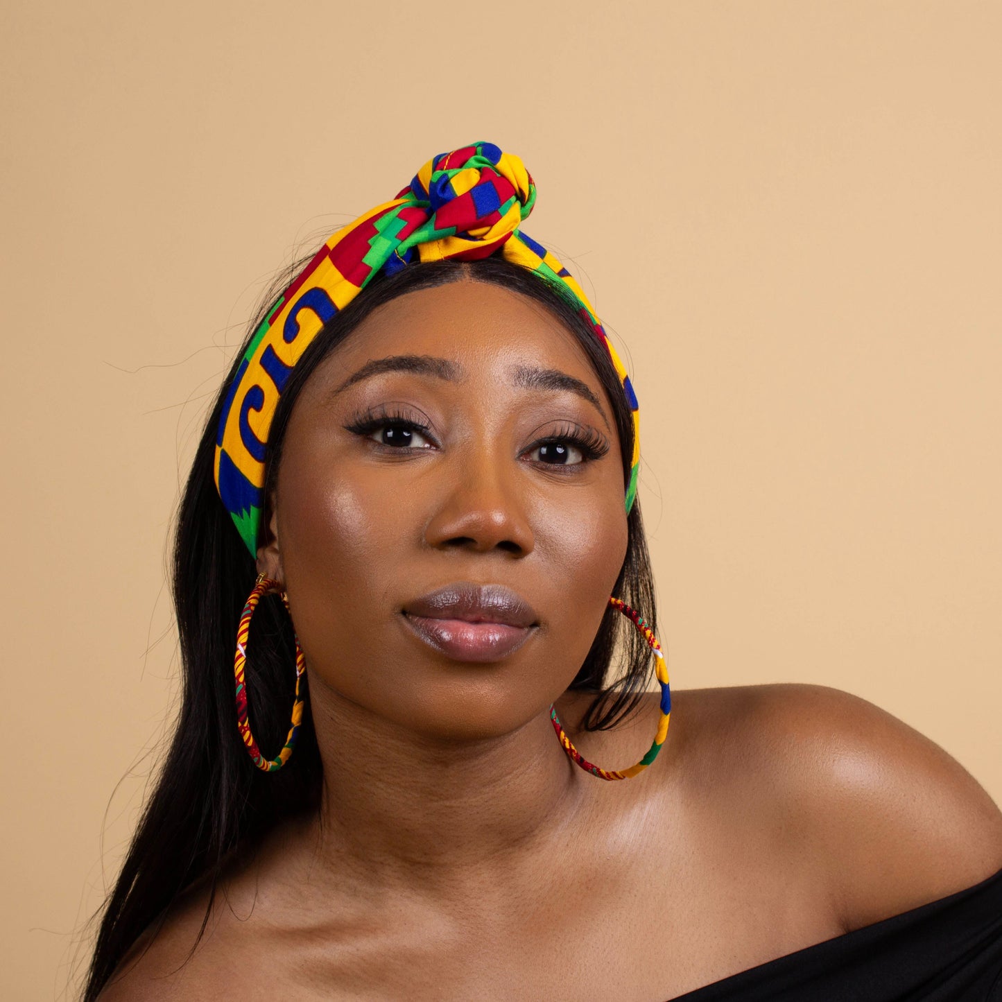 Adinkra Kente African Print Head Wrap