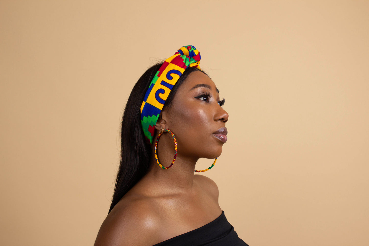 Adinkra Kente African Print Head Wrap