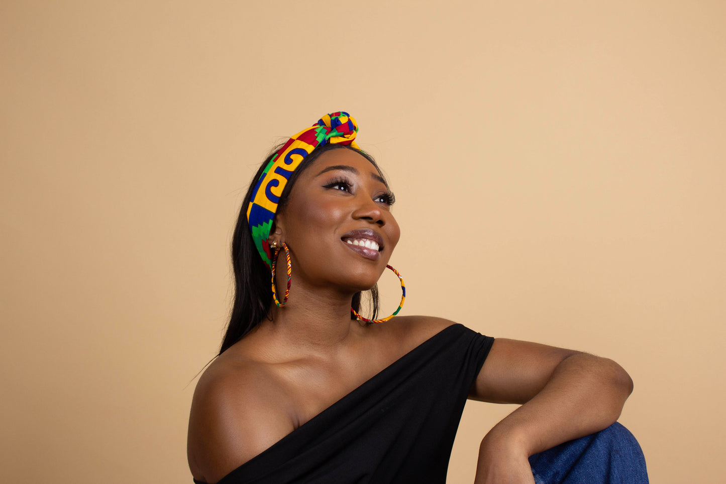 Adinkra Kente African Print Head Wrap