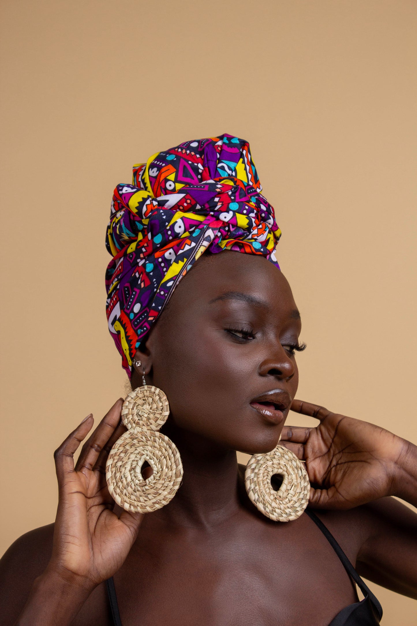 Raffia Infinity Earrings