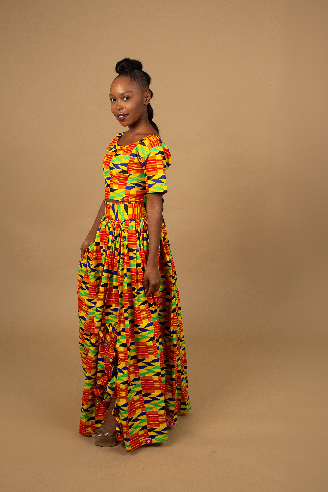 Efya Kente Top and Maxi Skirt Set