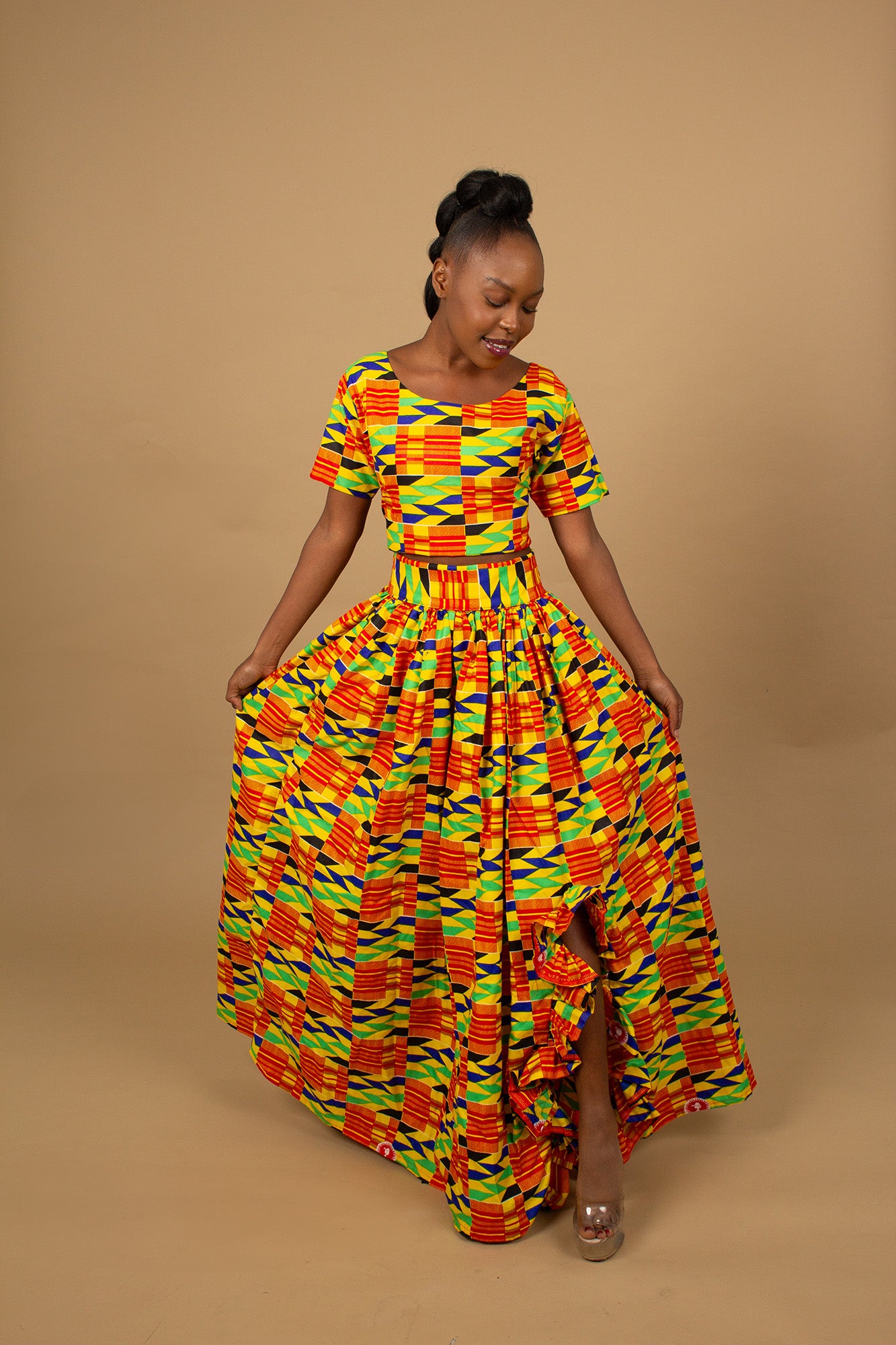 Efya Kente Top and Maxi Skirt Set