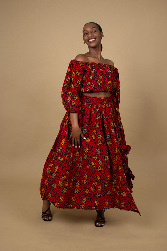 Ana African Print Maxi Skirt