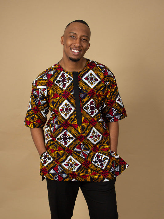 Teju African Print Kaftan Top