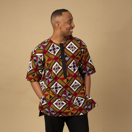 Teju African Print Kaftan Top
