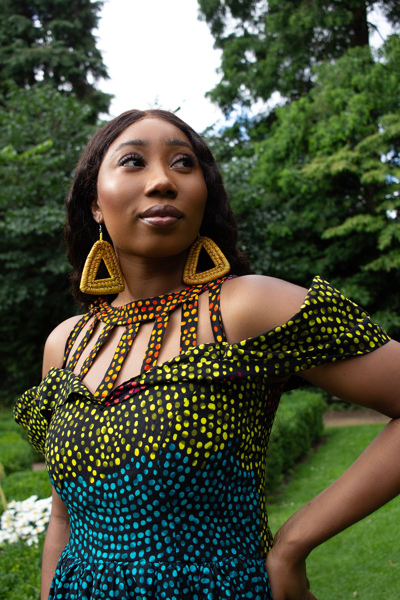 Mustard Raffia Earrings