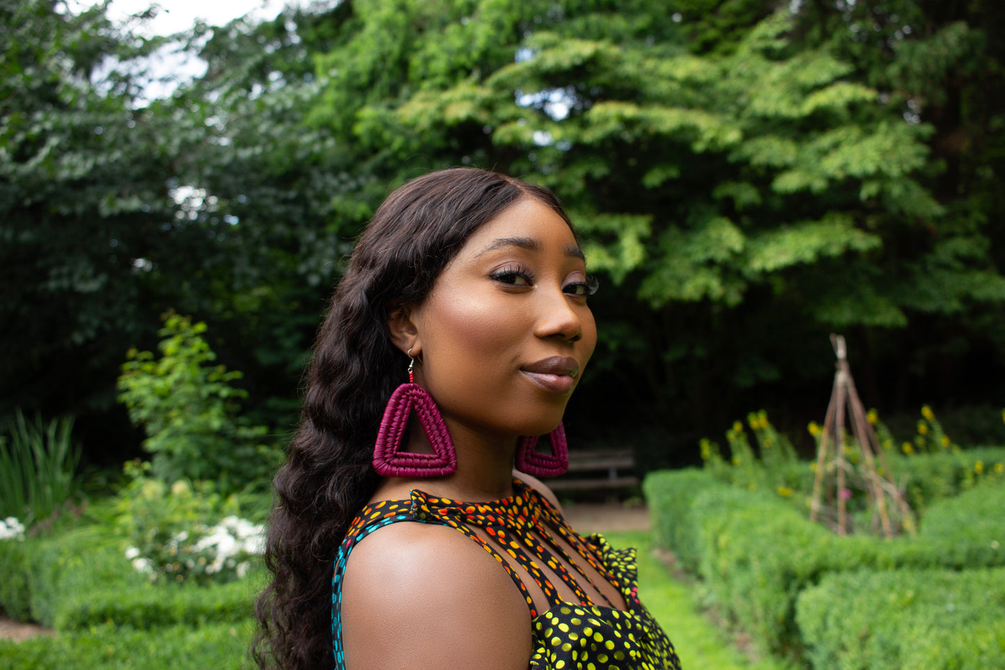 Purple Raffia Earrings