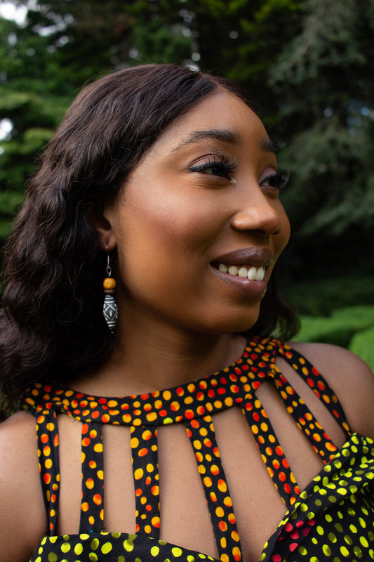 Bisola Wooden Beaded Earrings