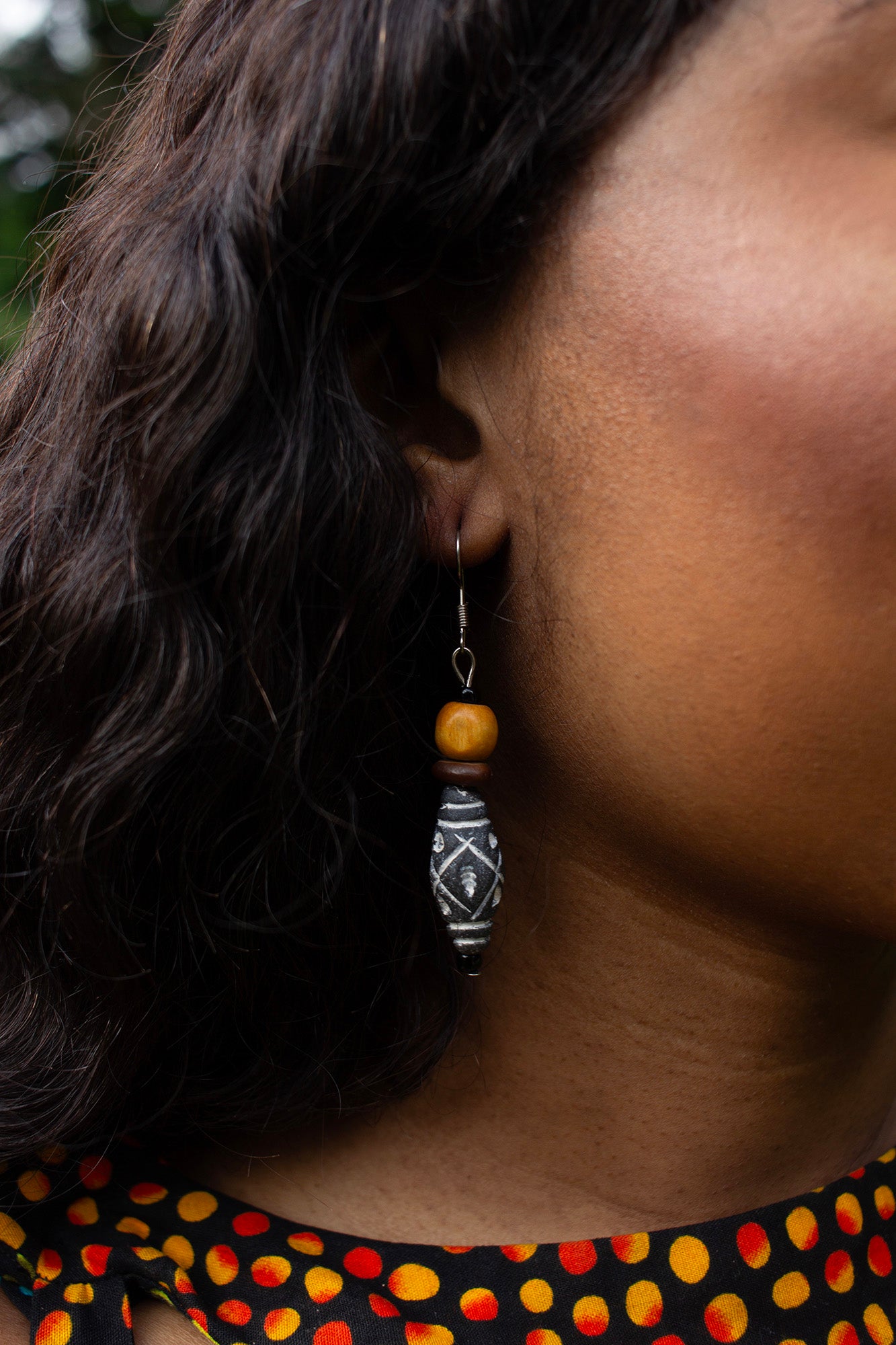 Bisola Wooden Beaded Earrings