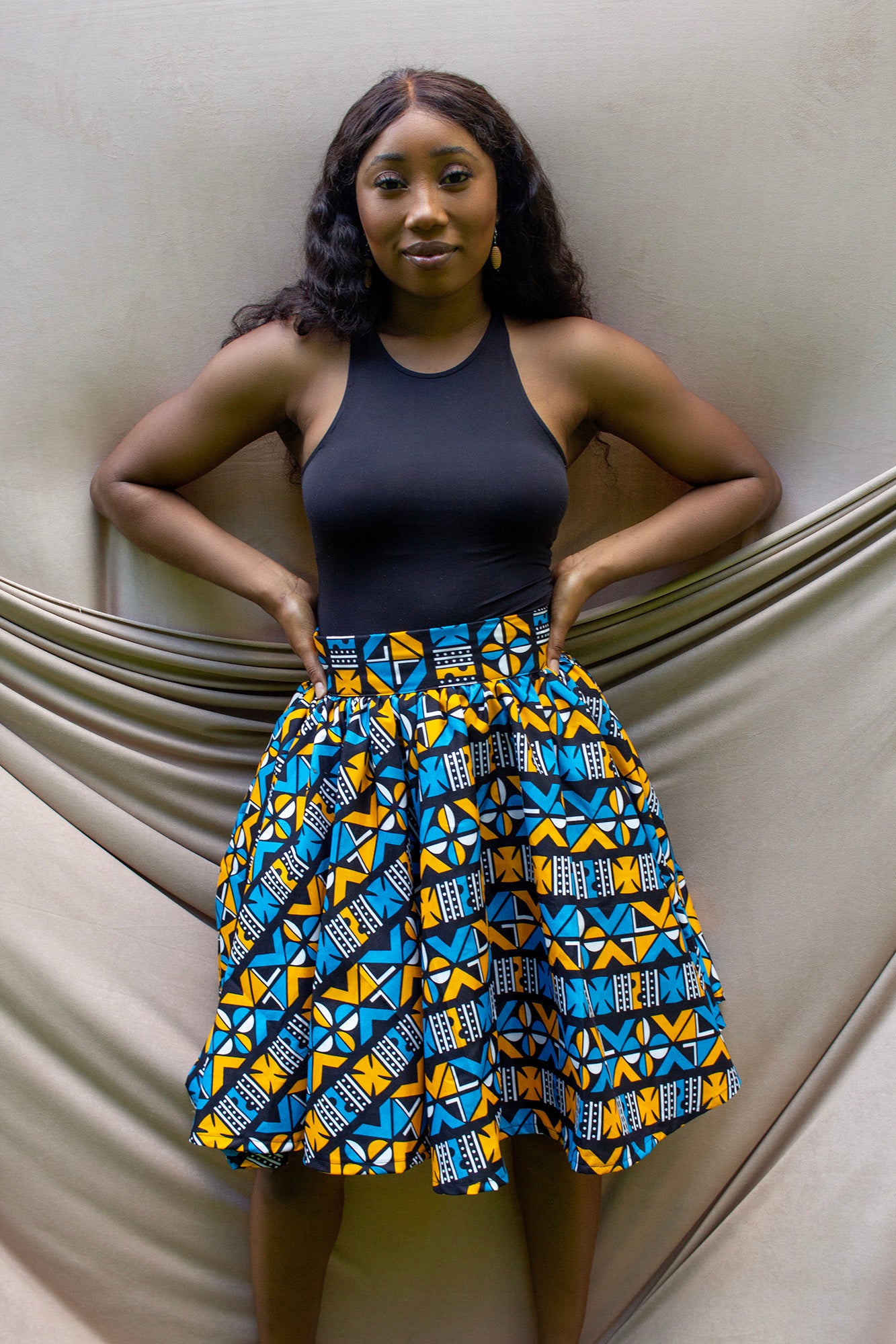 Abiola African Print Skater Skirt