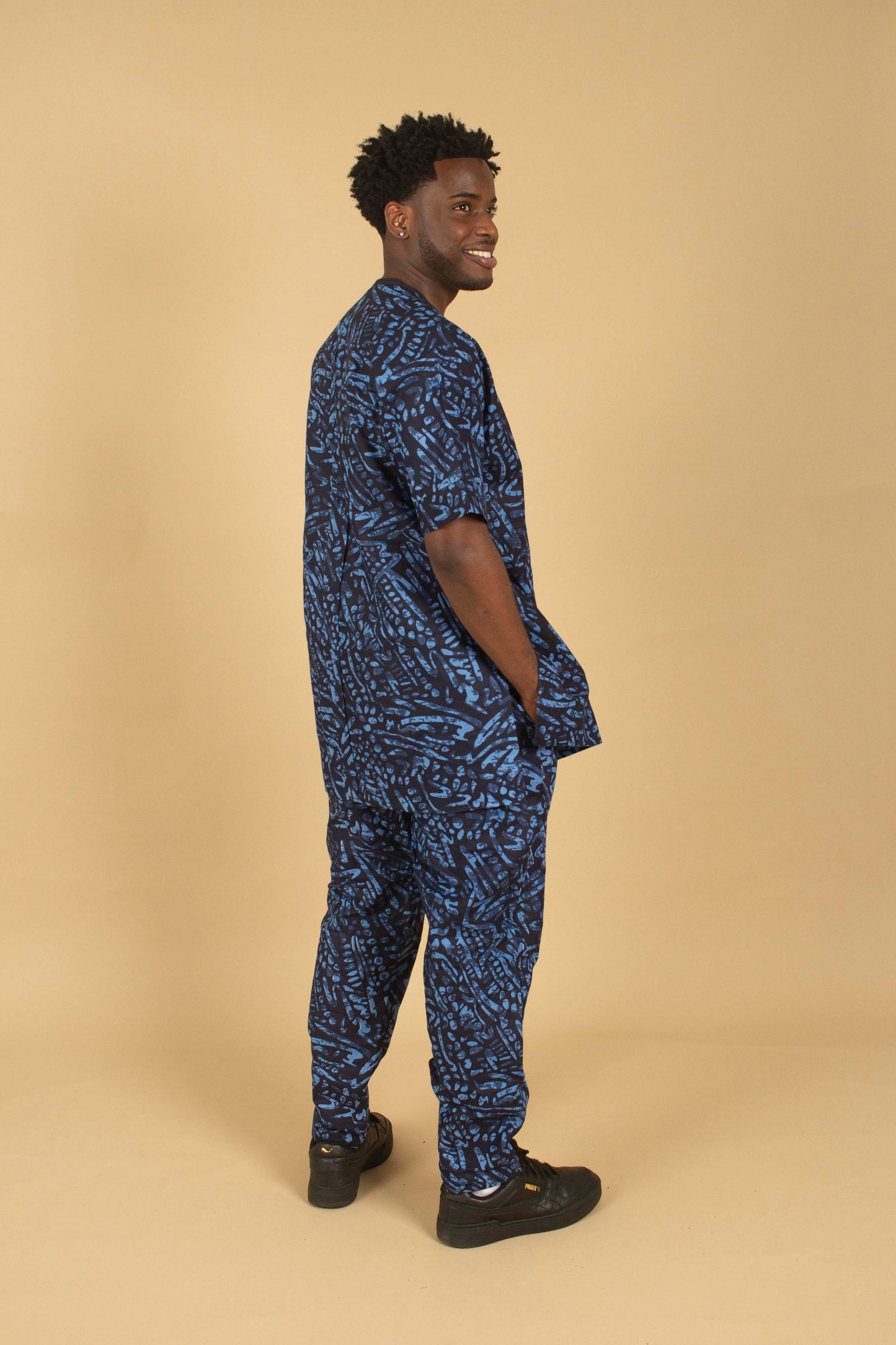 Ashe African Print Kaftan and Trouser Set