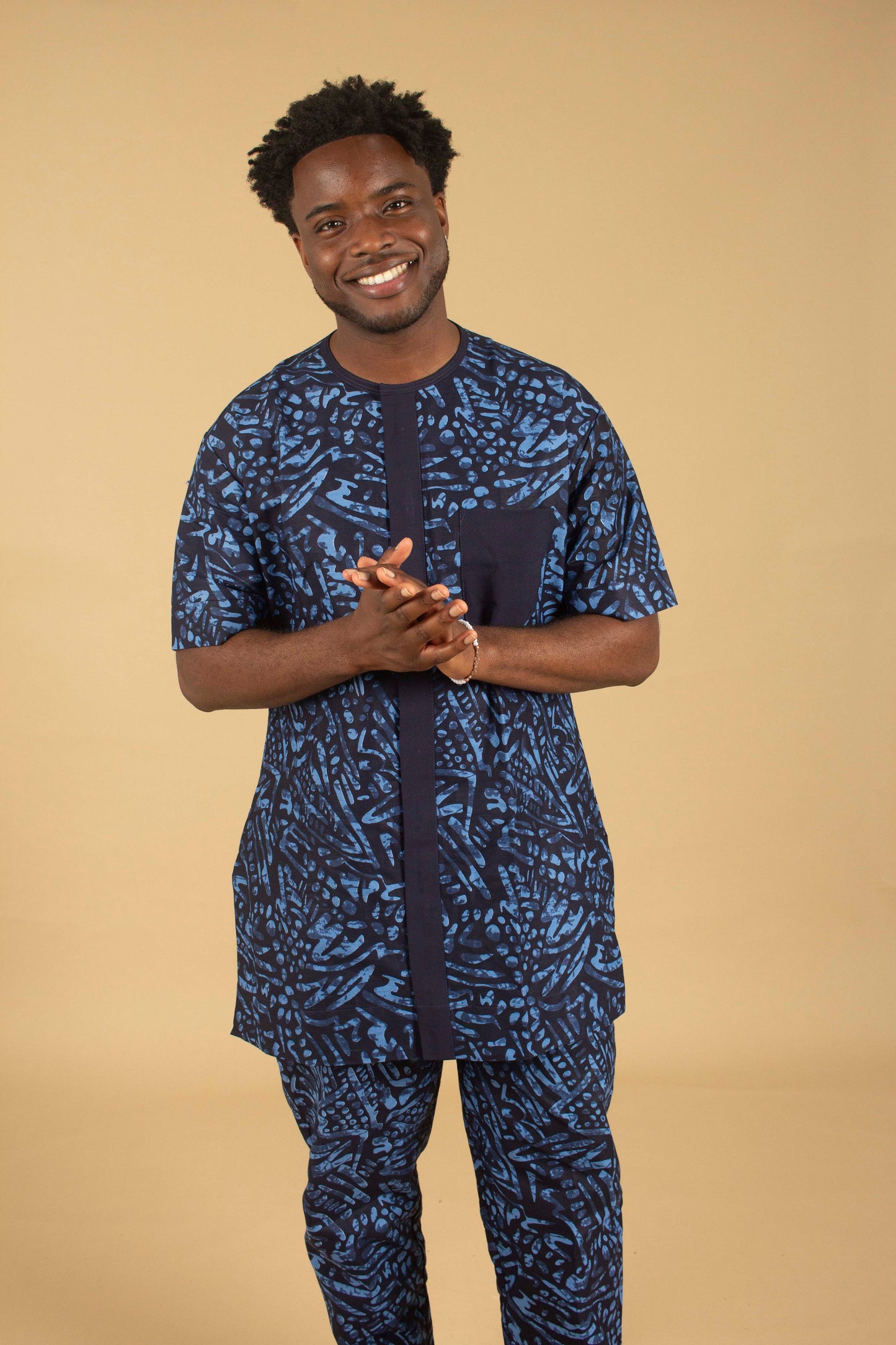 Ashe African Print Kaftan and Trouser Set