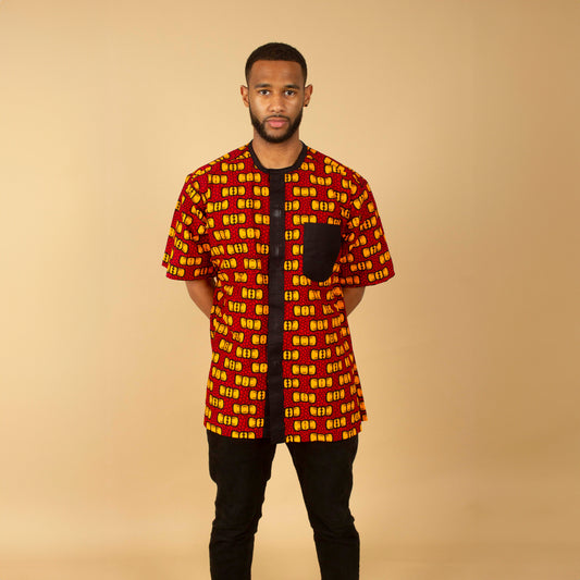 Bow African Print Kaftan Top