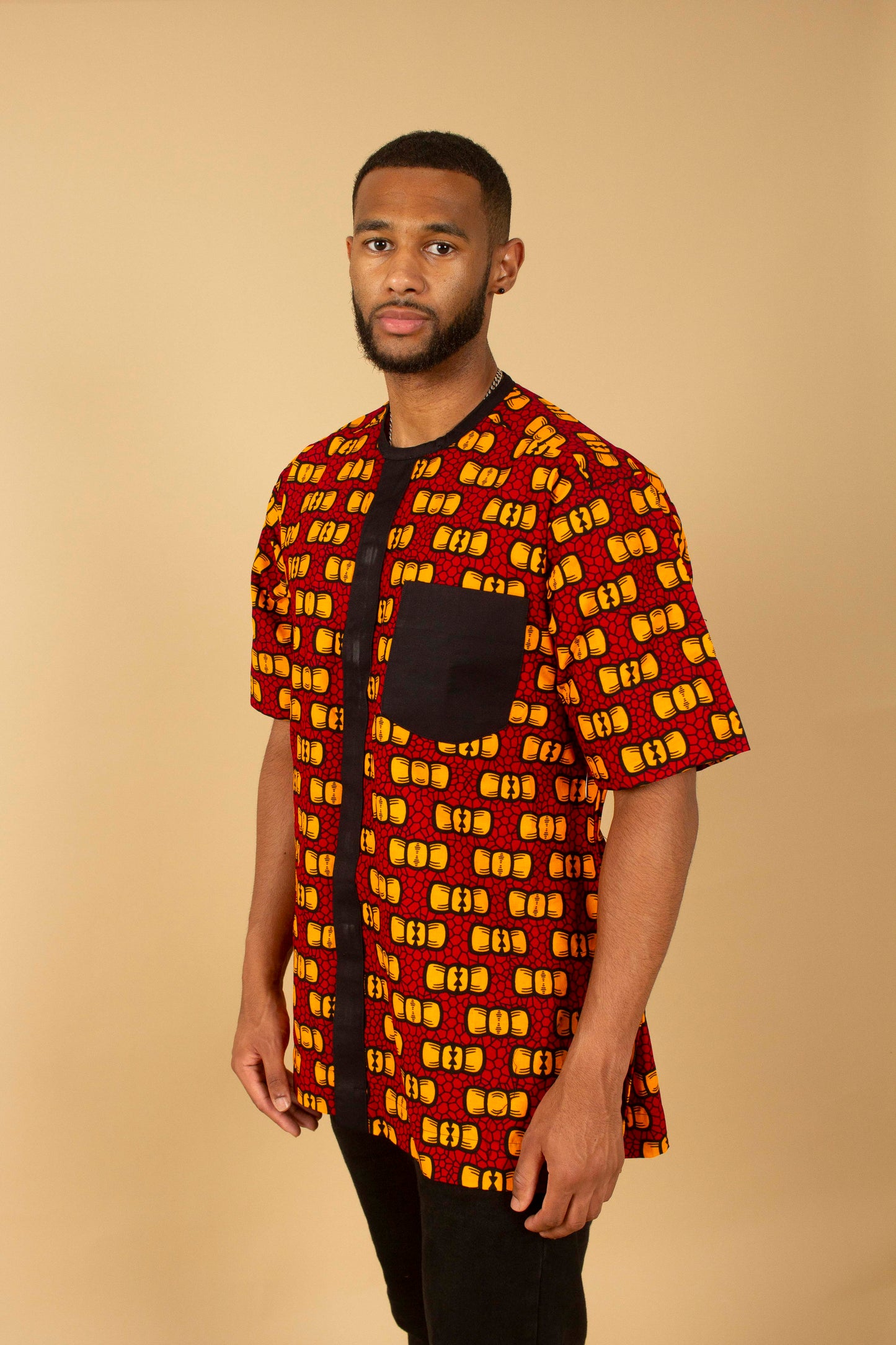 Bow African Print Kaftan Top