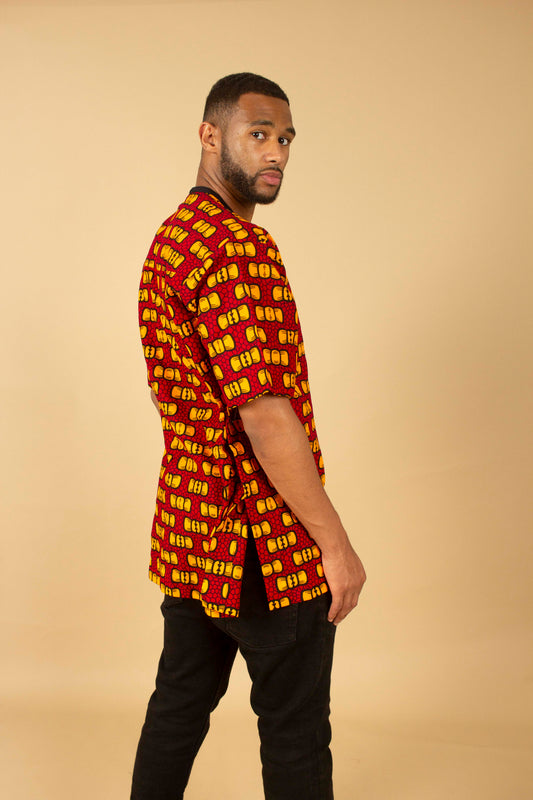 Bow African Print Kaftan Top