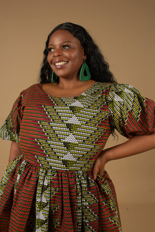 Enola African Print Dress