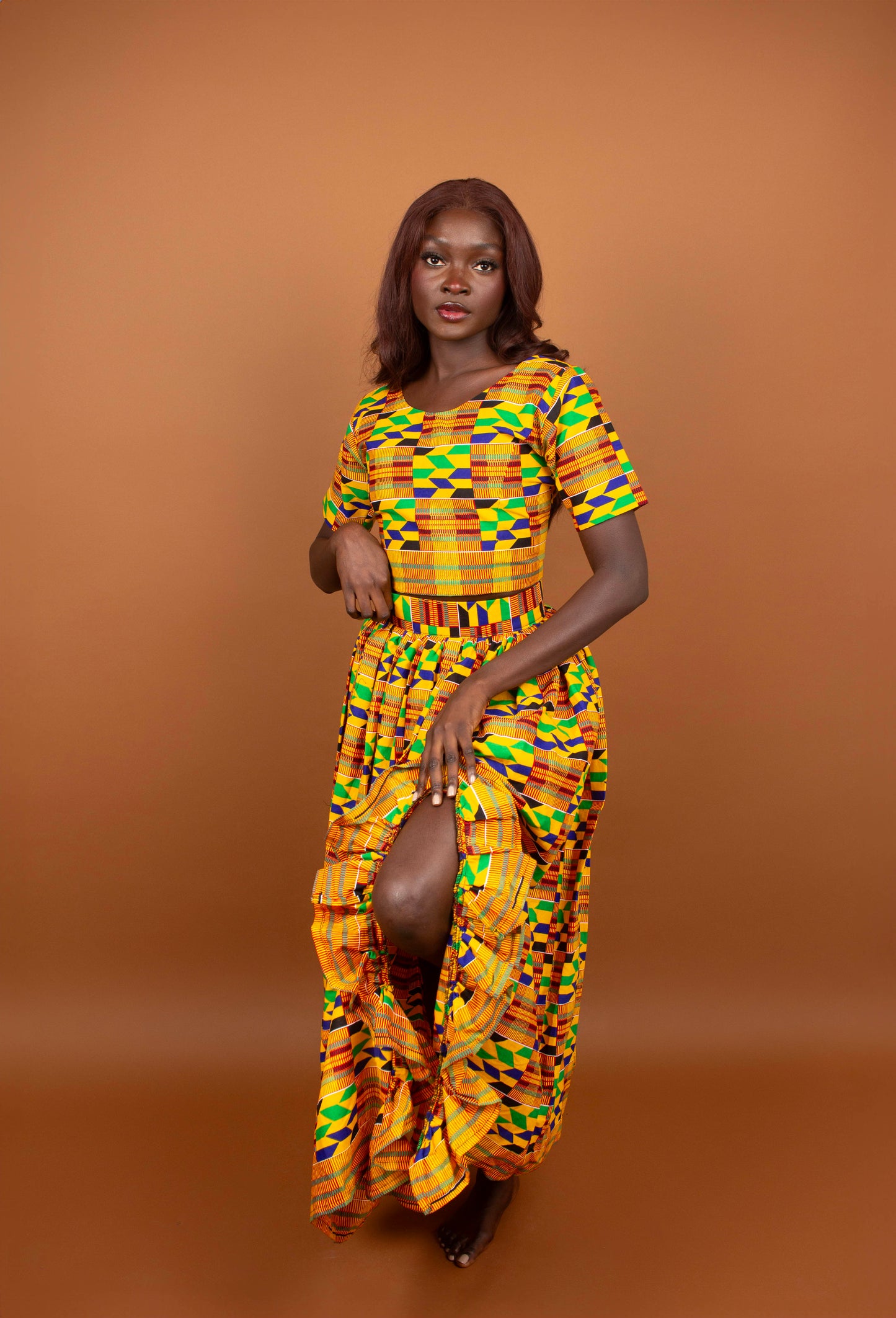 Kente Top and Maxi Skirt Set