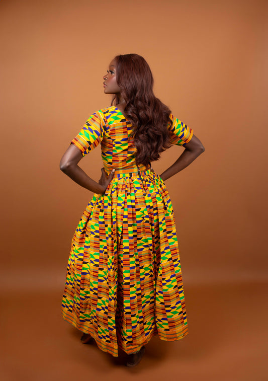 Kente Top and Maxi Skirt Set