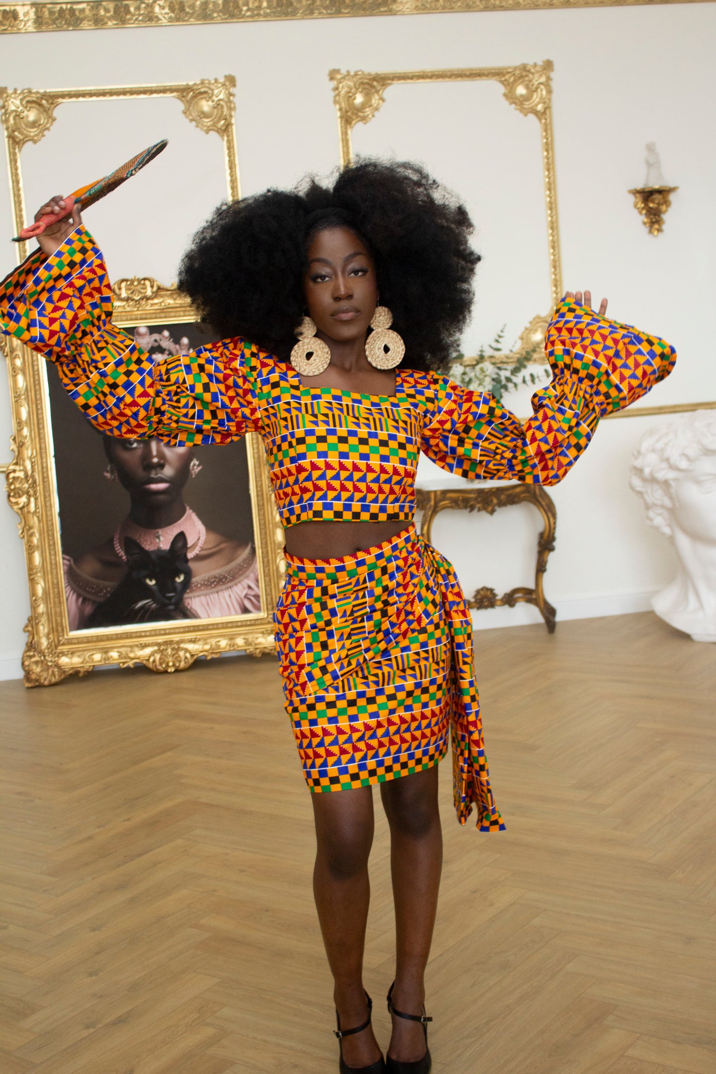 Afia Kente Drape Skirt