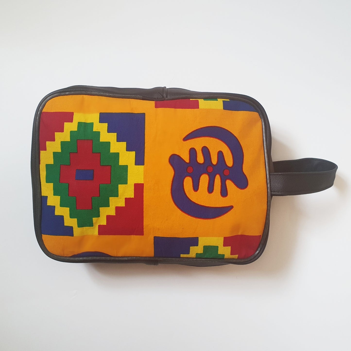 Adinkra Kente African Print Pouch Bag