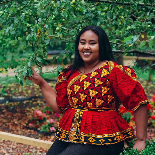 Remi Balloon Sleeved Peplum Top