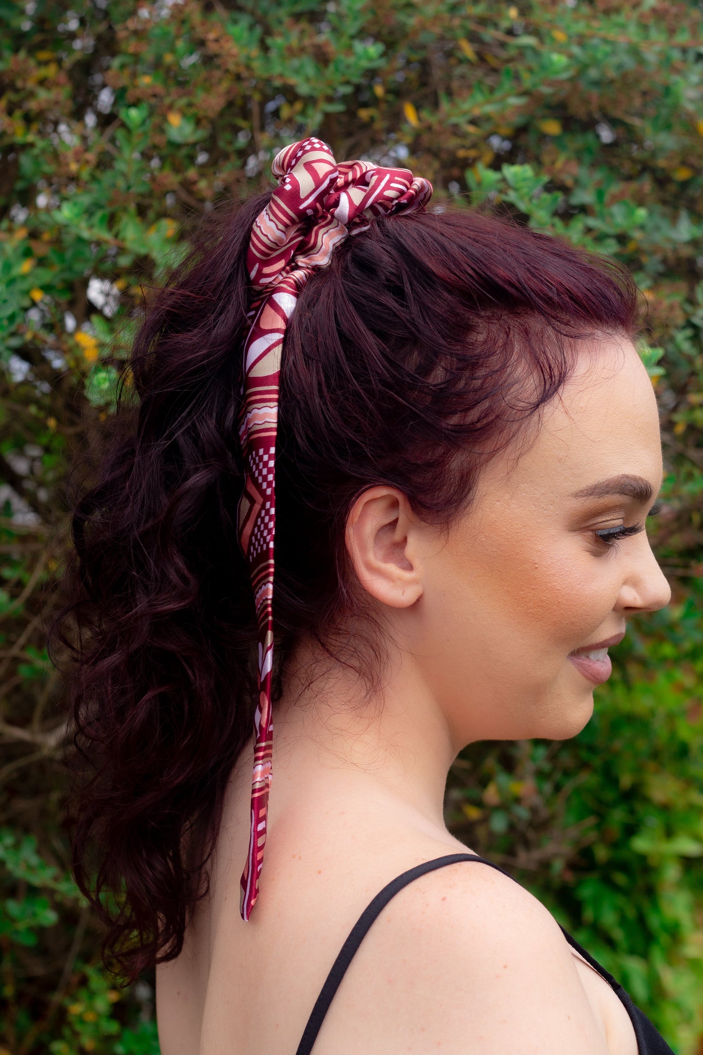 Kuba African Print Silk Scrunchie Scarf