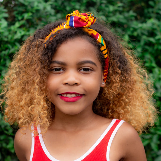 Aryee Kente African Print Girls Head Wrap