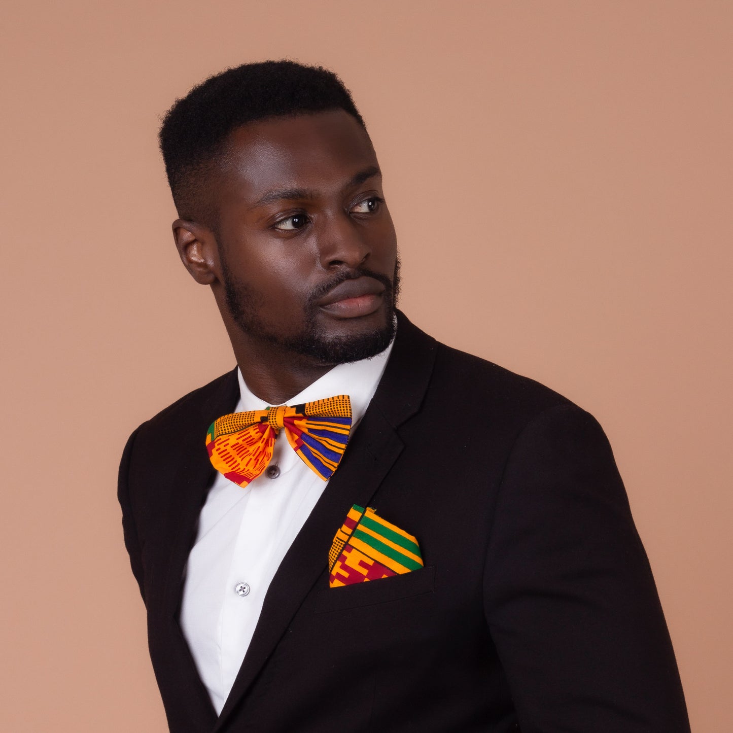 Kente Pocket Square & Bow Tie Set