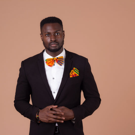 Kente Pocket Square & Bow Tie Set