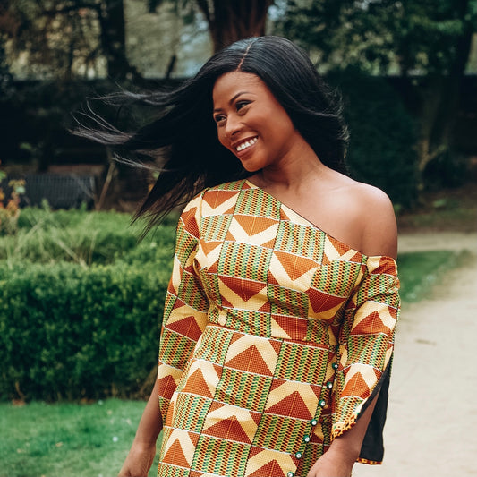 Ama Kente cape dress