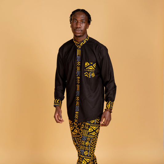Femi African Print Button Up Shirt