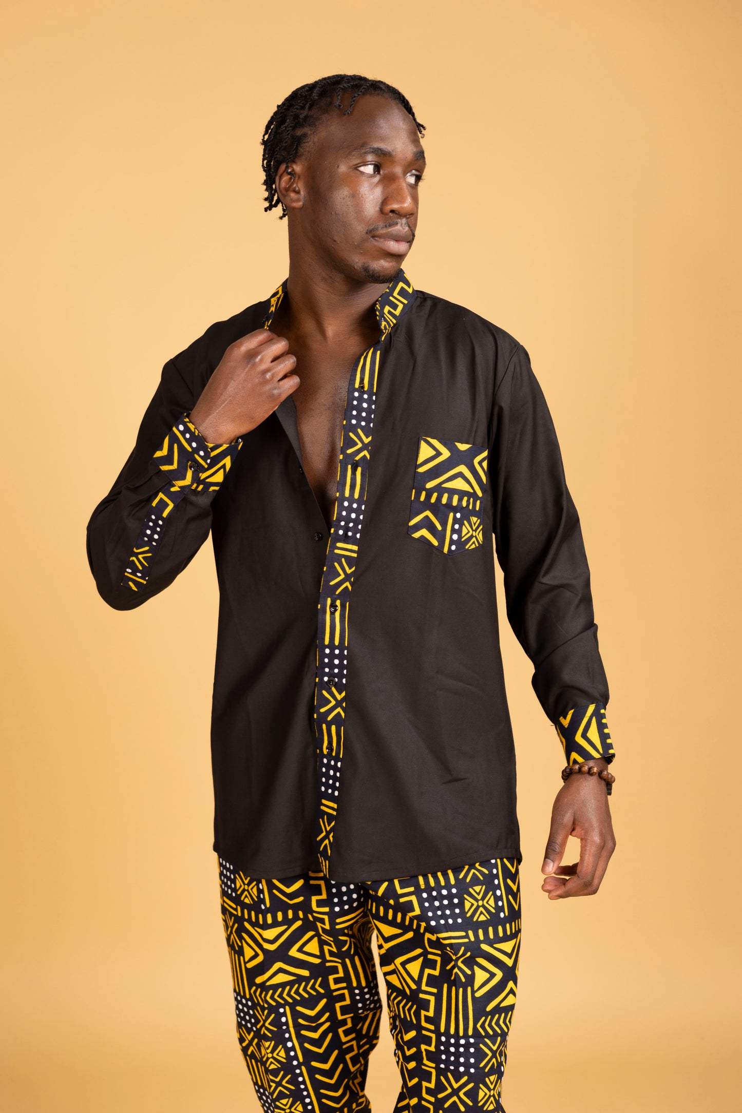 Femi African Print Button Up Shirt