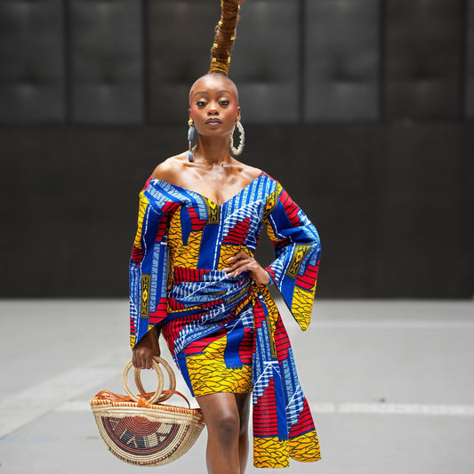 Chi Chi African Print Drape Dress