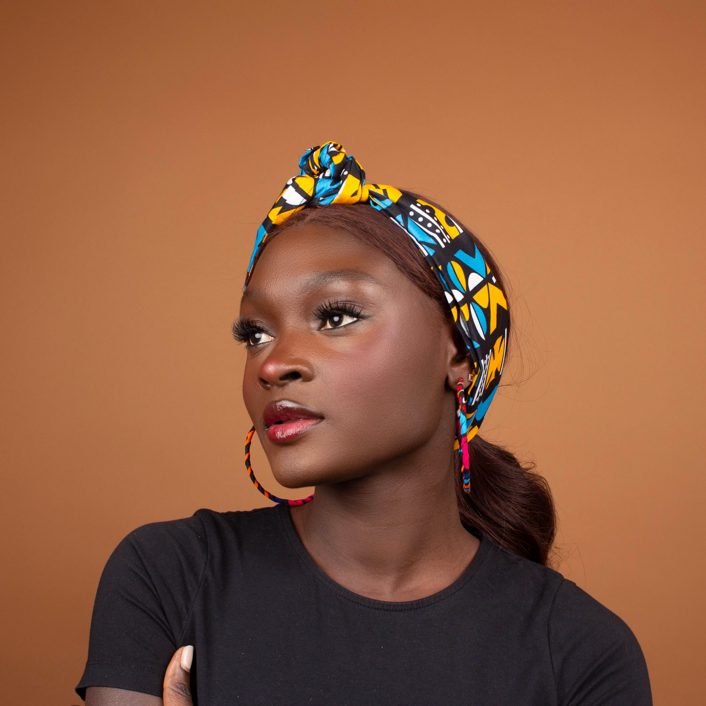 African T Shirt Head Scarf Abiola African Print Head Wrap Small