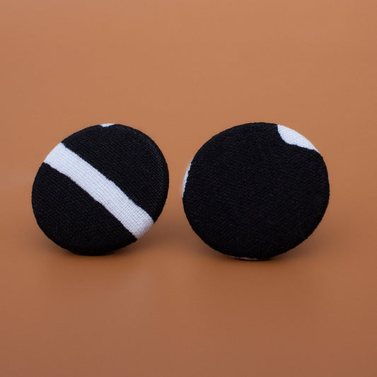 Monochrome Button Earrings