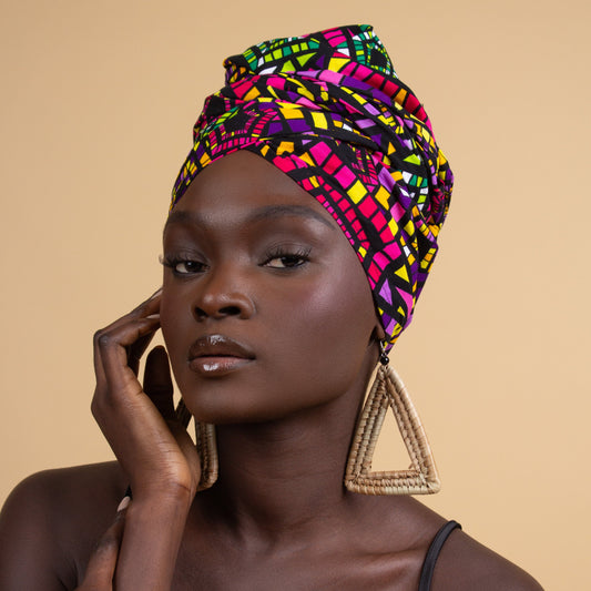 Cream Raffia Triangle Earrings