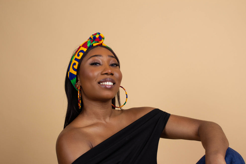 Adinkra Kente African Print Head Wrap β Cultureville