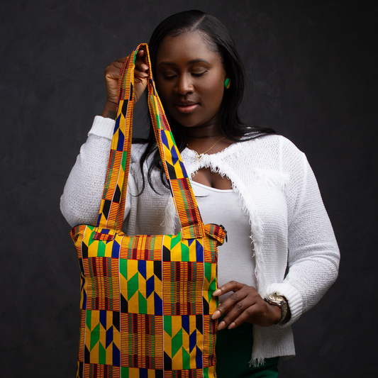 Kente African Print Tote Bag
