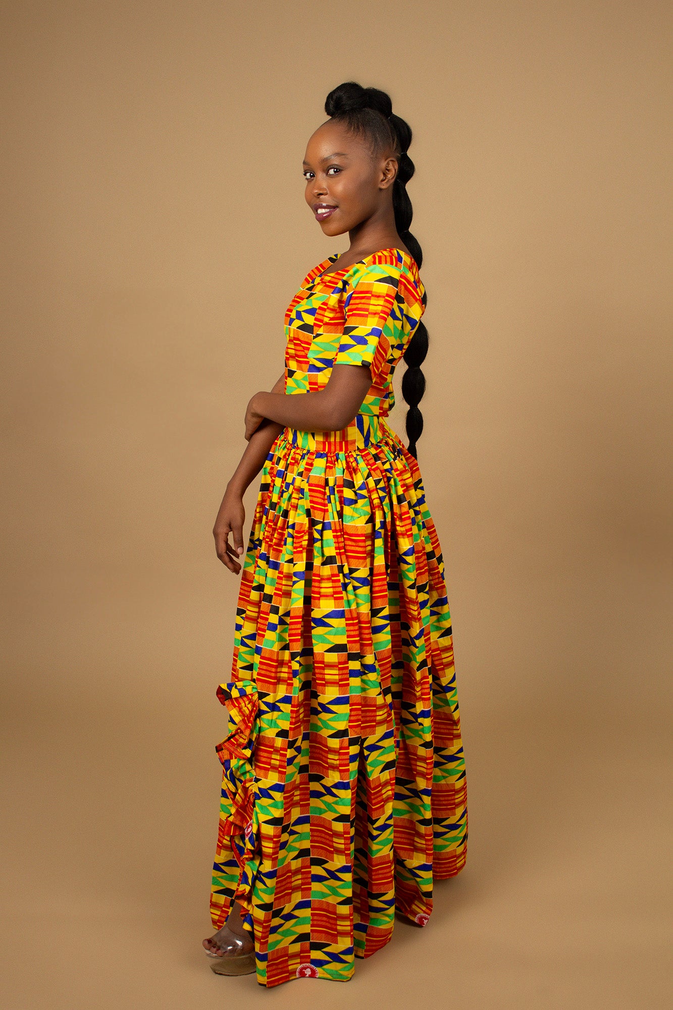 Long african print skirt top
