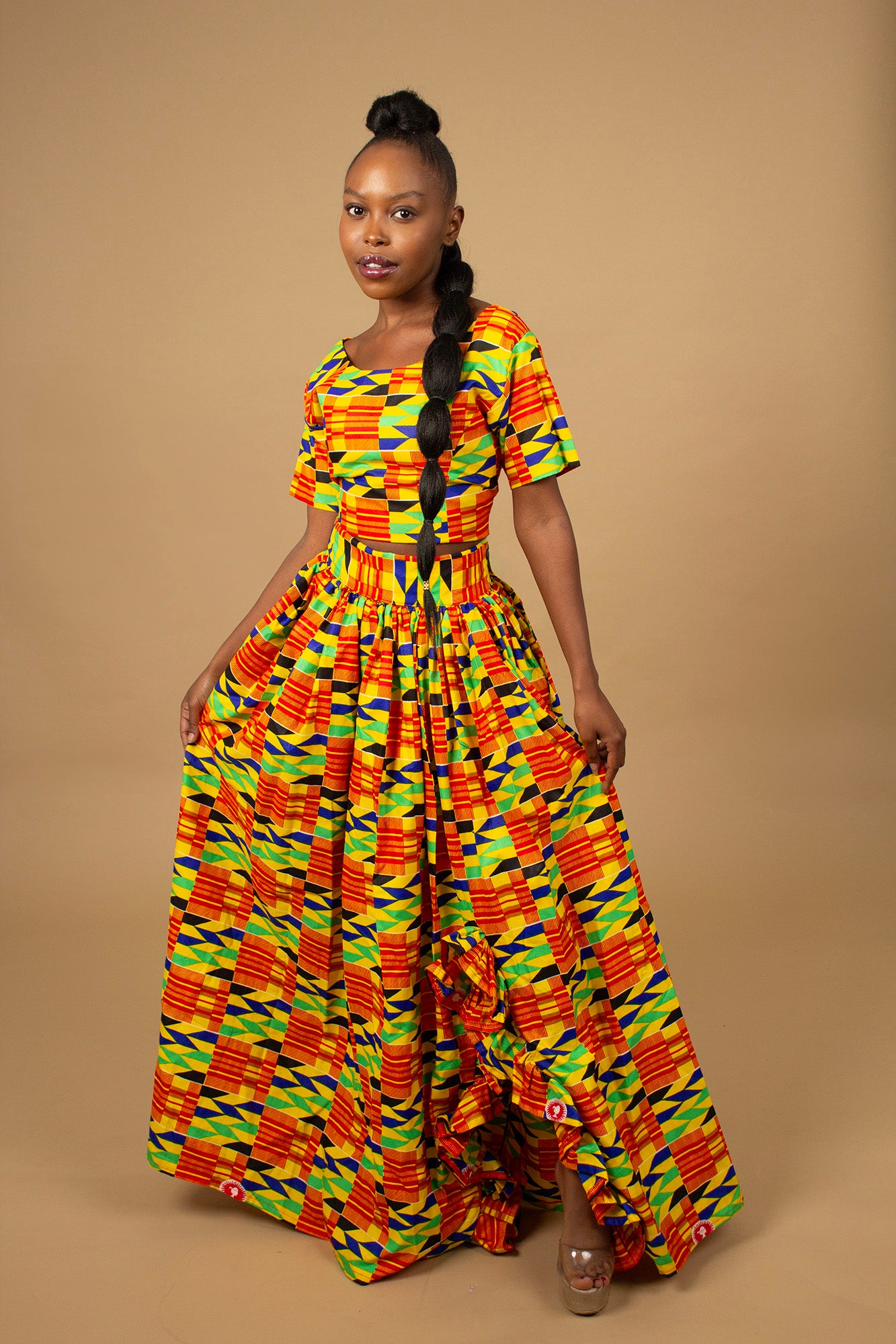 Efya Kente Top and Maxi Skirt Set