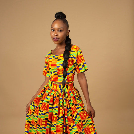 Efya Kente African Print Crop Top