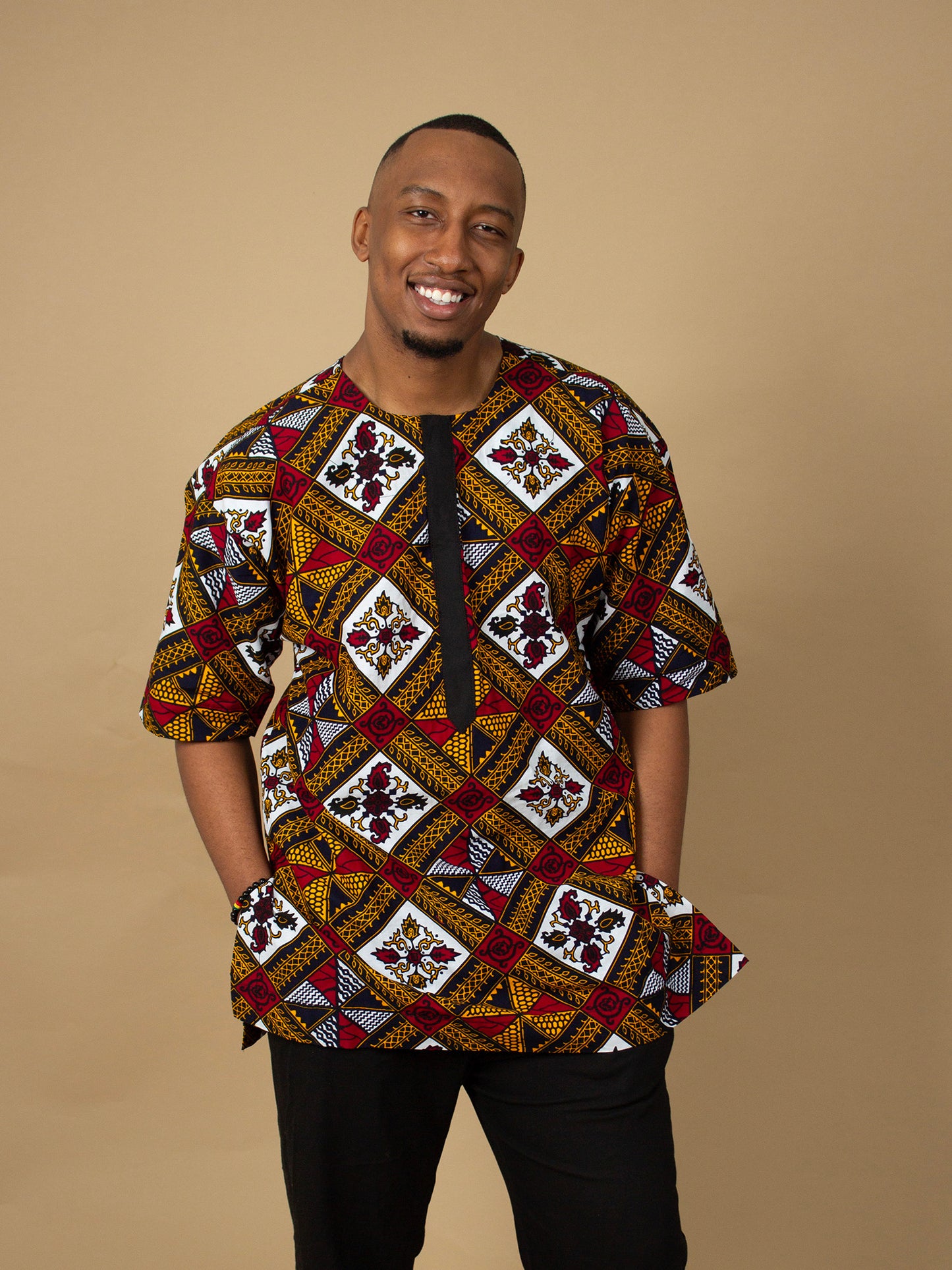 Teju African Print Kaftan Top